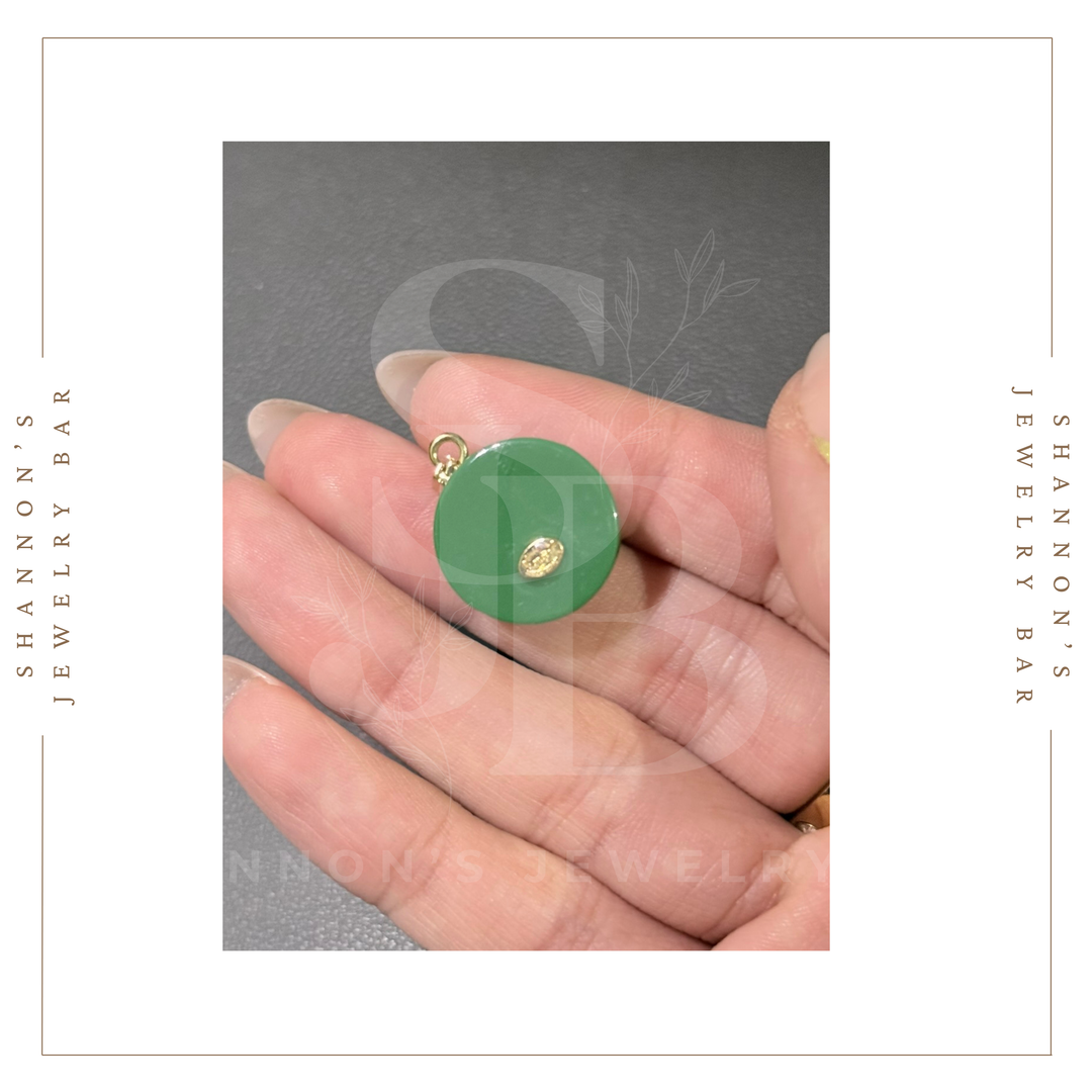 Shannon's Jewelry Bar - CHANEL Charm Zipper Pull Resin Green Round CC 18mm