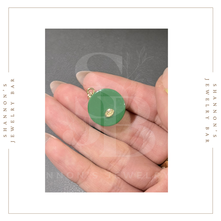 Shannon's Jewelry Bar - CHANEL Charm Zipper Pull Resin Green Round CC 18mm