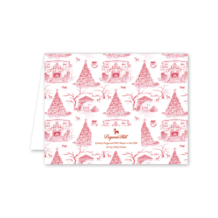 Dogwood Hill - Christmas Toile Red: Single Card