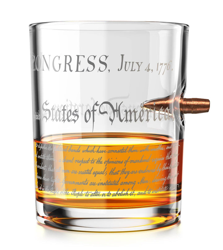 I Love My Freedom - Declaration of Independence Whiskey Glass - 2530