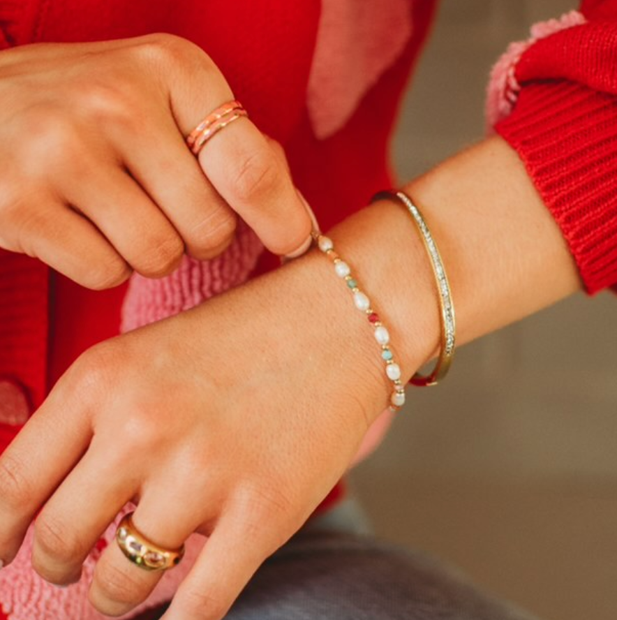 Nikki Smith Designs - Crystal Gold Bangle Bracelet