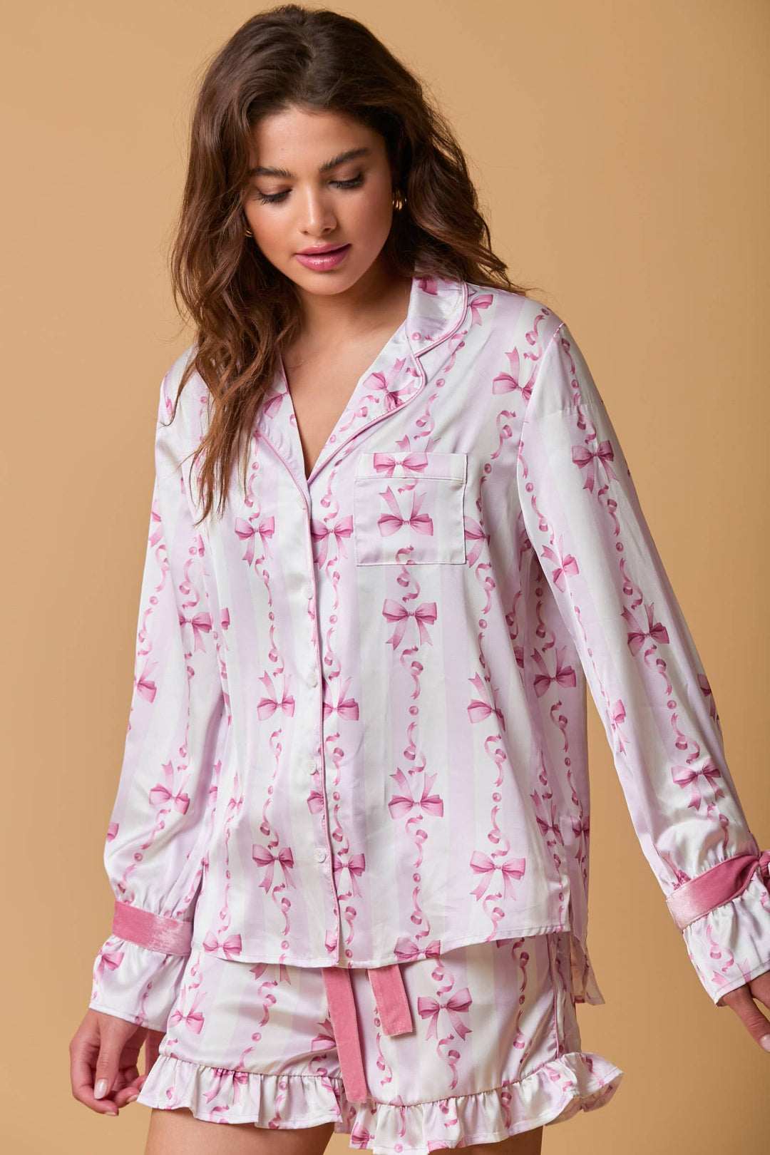 Fantastic Fawn - Pink Bow Pajama Set