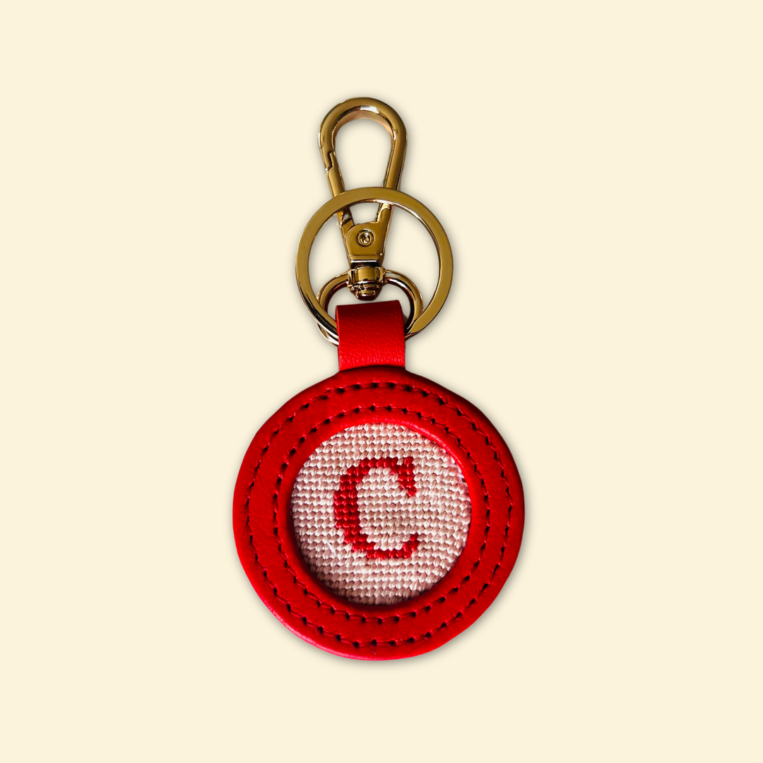 Happy Stitching - Our Initial Thought - Key Fob in Rosy Cheeks: J