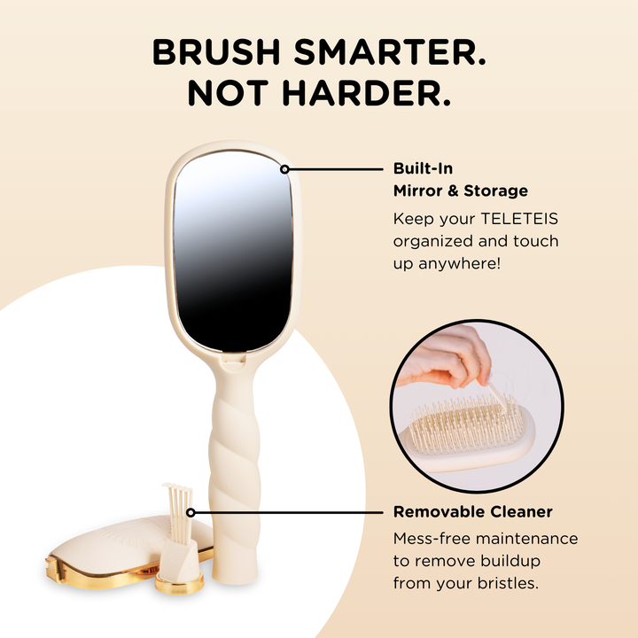 TELETIES - Detangler Hair Brush for Fine Hair - Tan