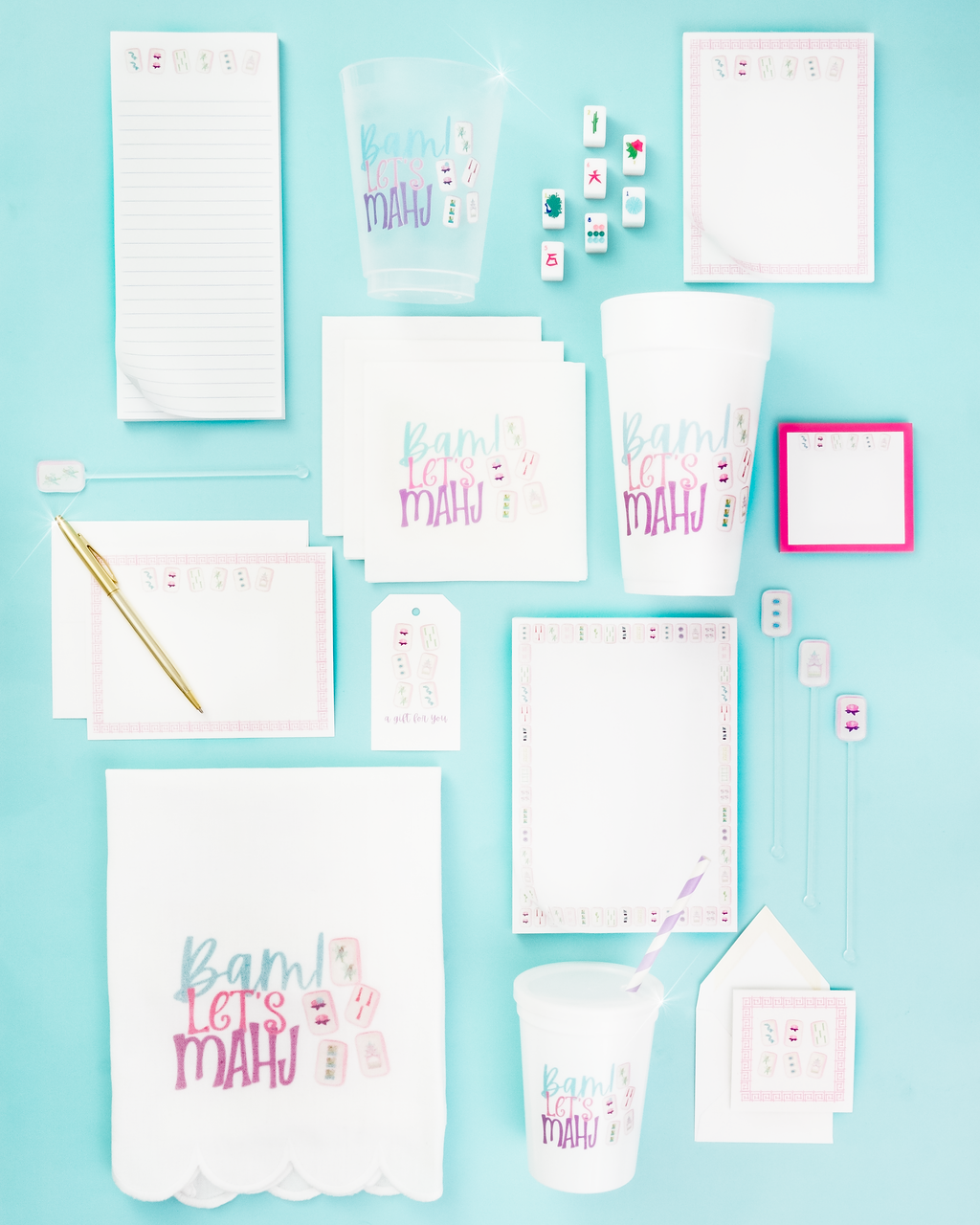 Busy Bee Gift - Bam Let's Mahj Mahjong Sticky Notes 3×3 inches