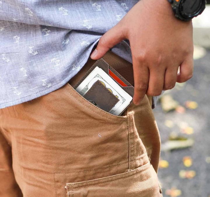 Zep-Pro - Auburn Tigers  Magnetic Front Pocket Leather Wallet