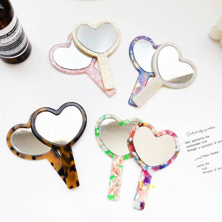 ACCITY - Retro Acetate Compact Mirror Geometric/Heart_CWMM6373: PINK / (OS) 1