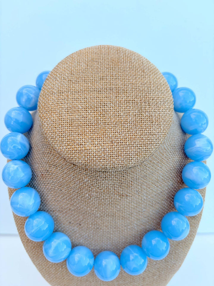 The Katie Kollective - Blue Bauble Bead Necklace