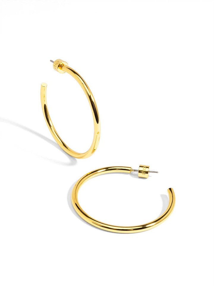 rho - Medium Thin Hoop Earring: Gold