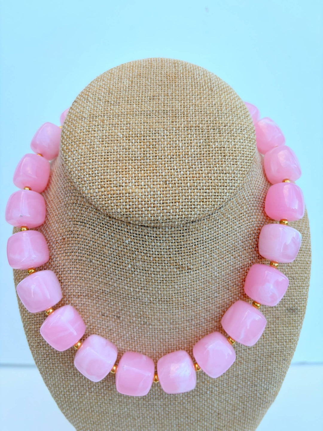 The Katie Kollective - Pink Cube Bead Necklace