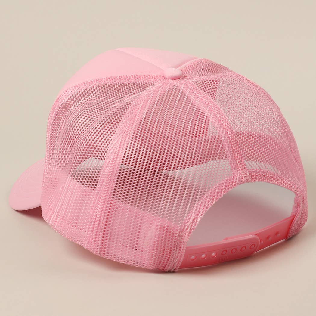 Fashion City - Excuse Me You Look Like You Love Me Letter Trucker Hat: White / ONE SIZE