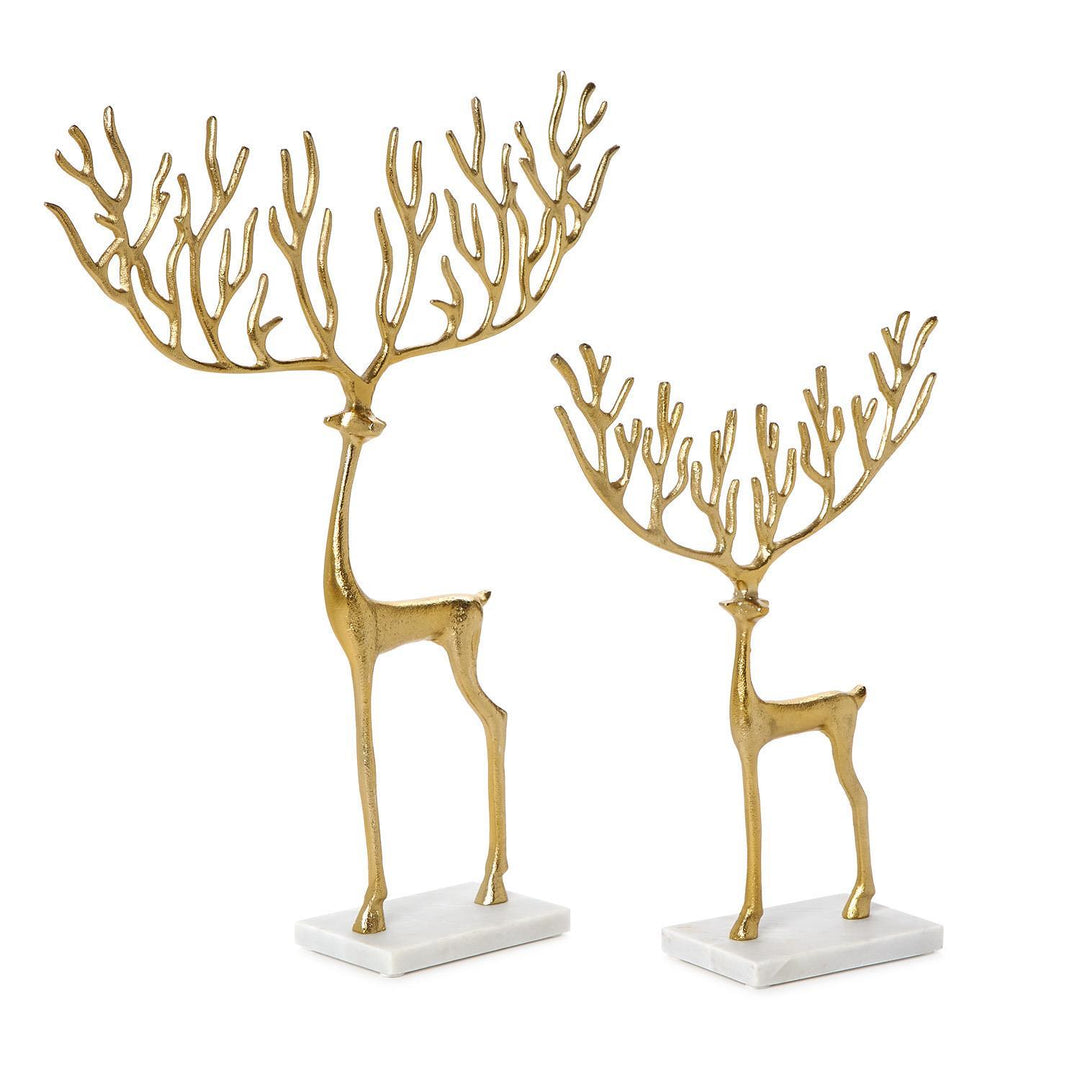 Golden Reindeer Sculptures