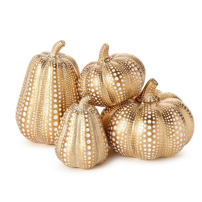 Golden Pumpkins (In 2 Designs: Round and Gourd in 2 Sizes)