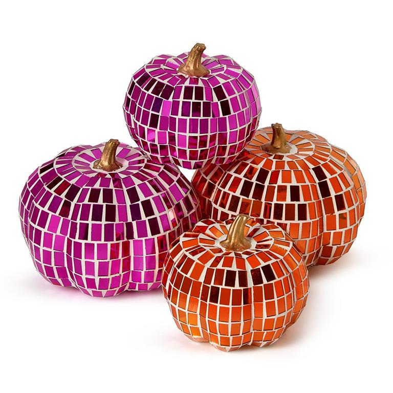 Metallic Mosaic Pumpkins (In 2 Colors in 2 sizes)