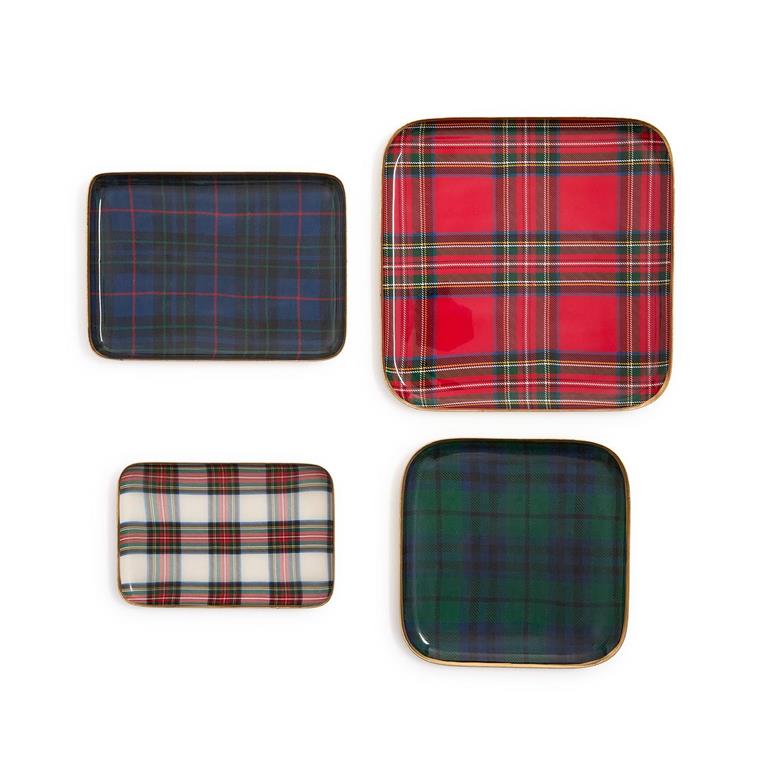 Tartan Decorative Metal Trays (In 4 Patterns & Sizes)