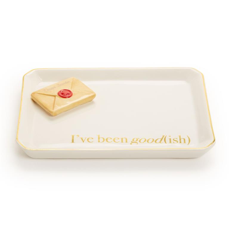 Dear Santa Iconic Trinket / Desk Tray with Saying in Gift Box Designed by Boyar NYC