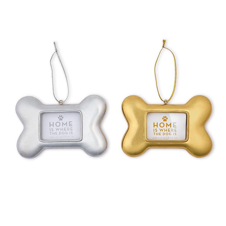 Dog Bone Photo Frame Ornament (In 2 Colors)