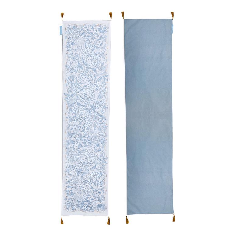 Gilded Cottage Double Sided Table Runner with Gold Tassel Accent