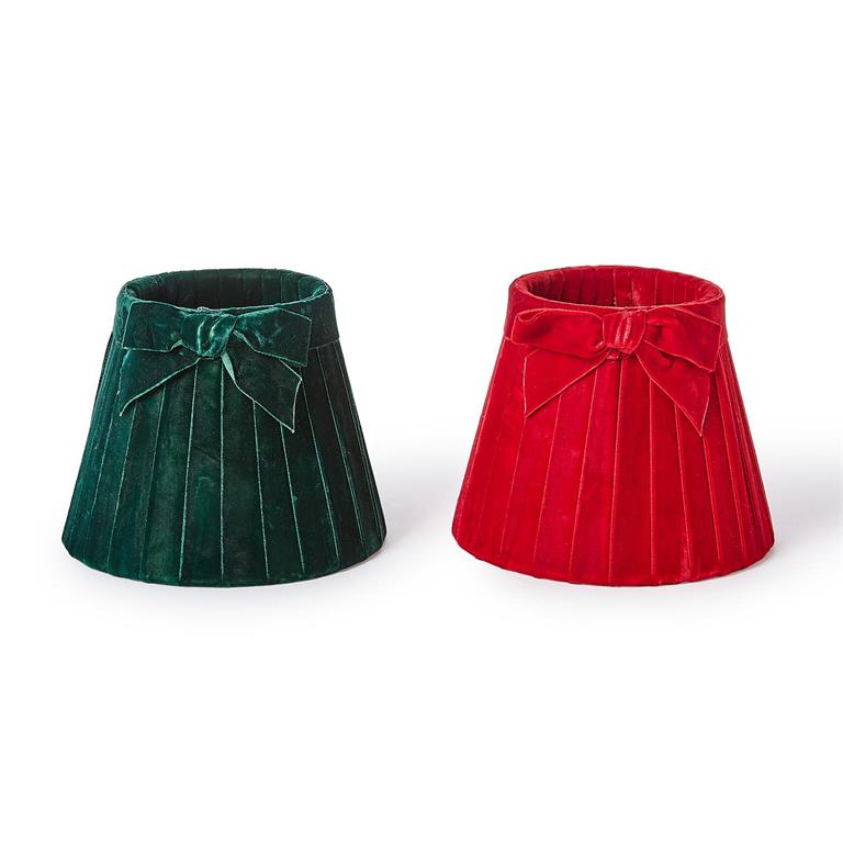 Pleated Velvet Bow Lampshade Cover (In 2 Colors)