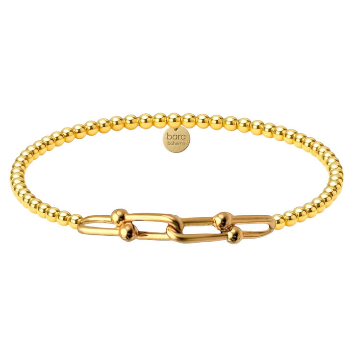 bara boheme - 4x Hardware Large | Gold Filled Beaded Bracelet: 14K Gold Filled Beads / Stretchy 6.5"
