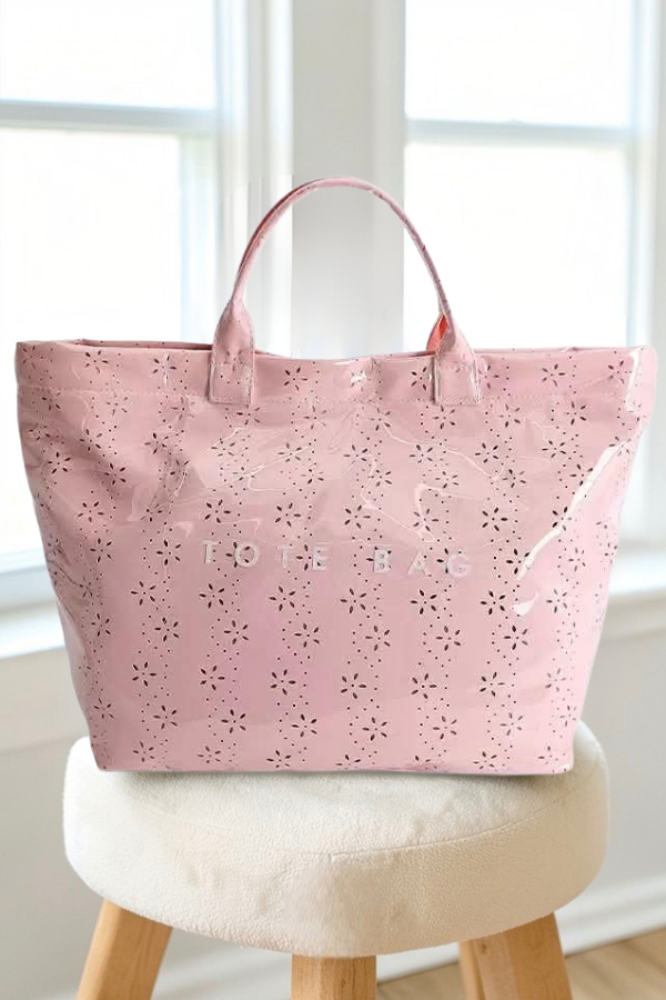 Nash Grey - Pink Eyelet TOTE BAG