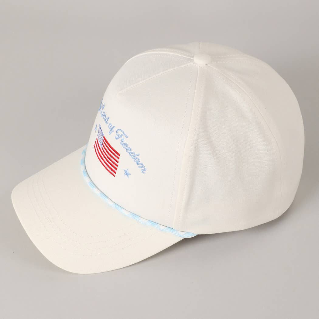 Fashion City - The Land of Freedom Flag Embroidered Trucker Hat: Red / ONE SIZE