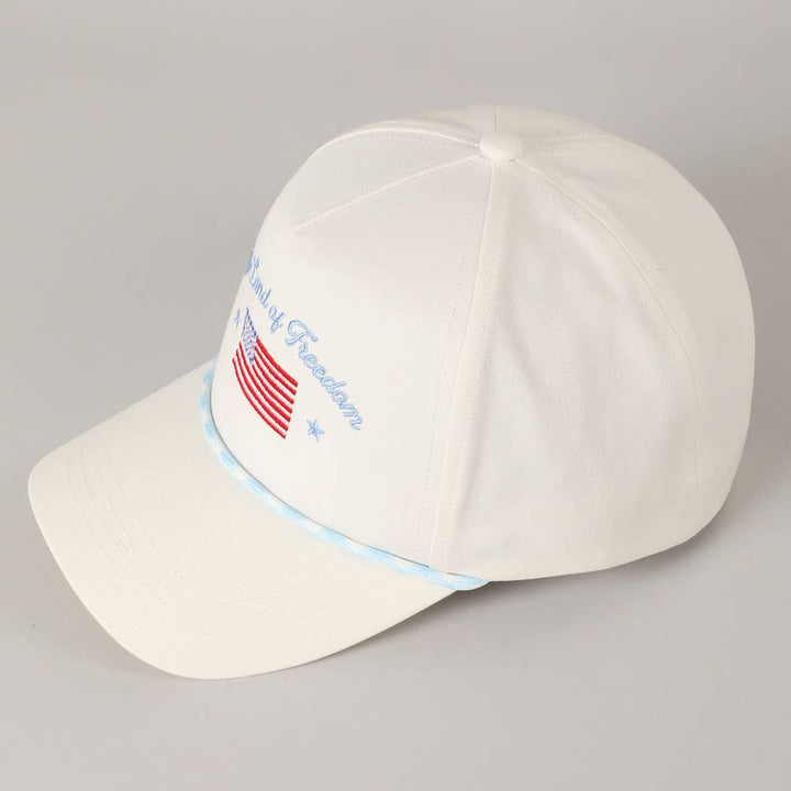 Fashion City - The Land of Freedom Flag Embroidered Trucker Hat: Red / ONE SIZE