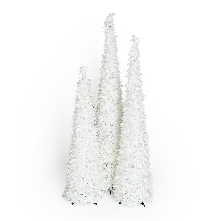 Tinsel and Holly White Collapsible Tree (In 3 Sizes)