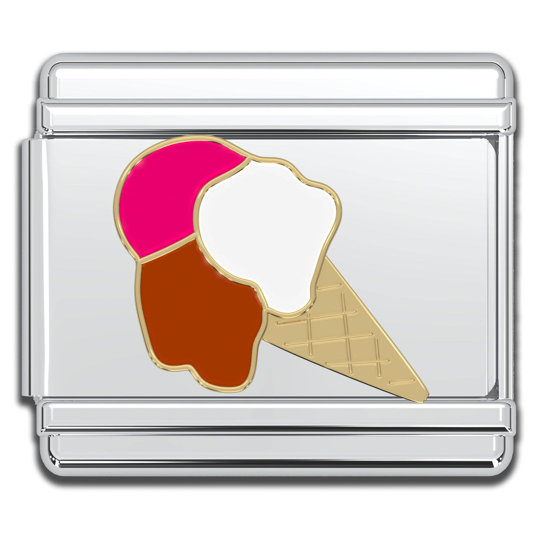 Natalia - Italian Bracelet Charm - Ice Cream Cone 9mm Links