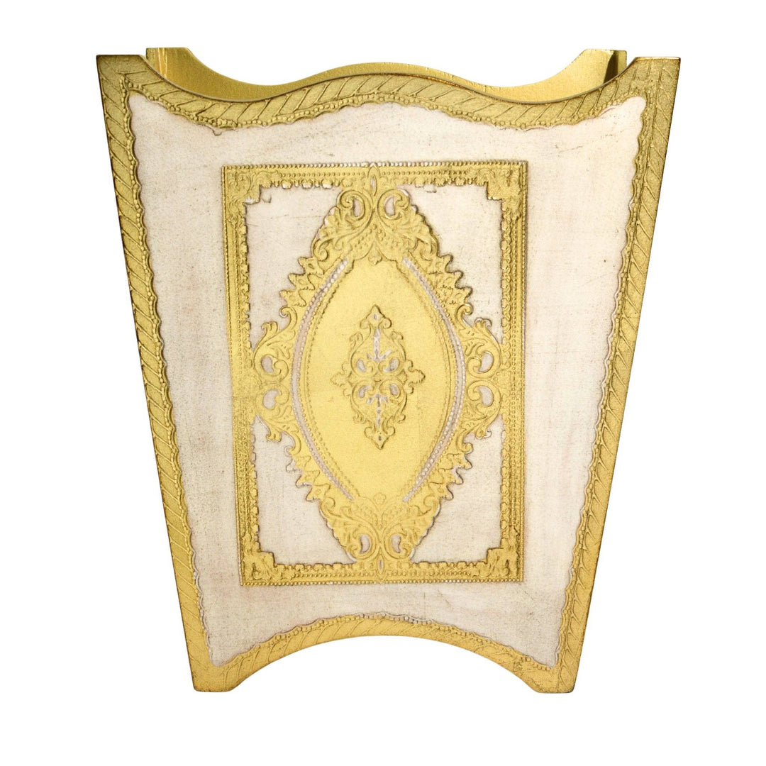 Italian Florentine Waste bin, Cappuccino & Gold, Made in Italy: Design 4