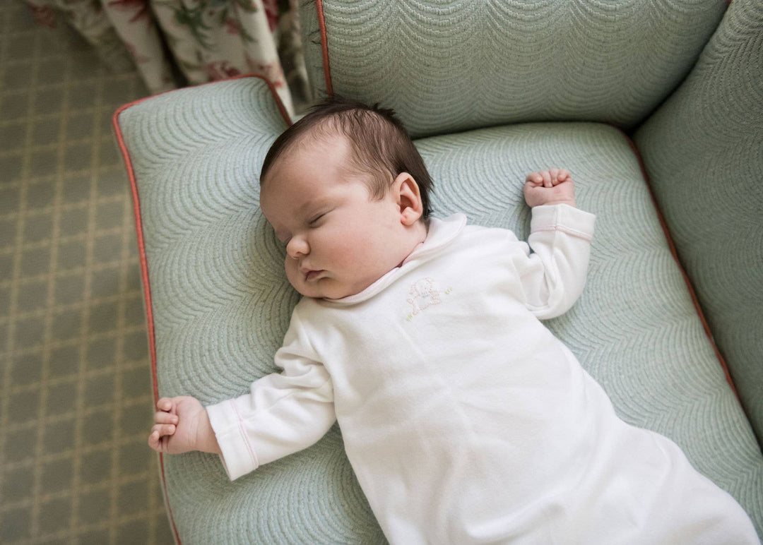 Lenora - Baby Puppy Cotton Knit Sack: Blue / 3-6M