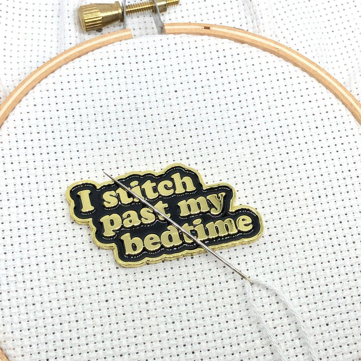 Snarky Crafter Designs - I Stitch Past My Bedtime Magnetic Enamel Needle Minder