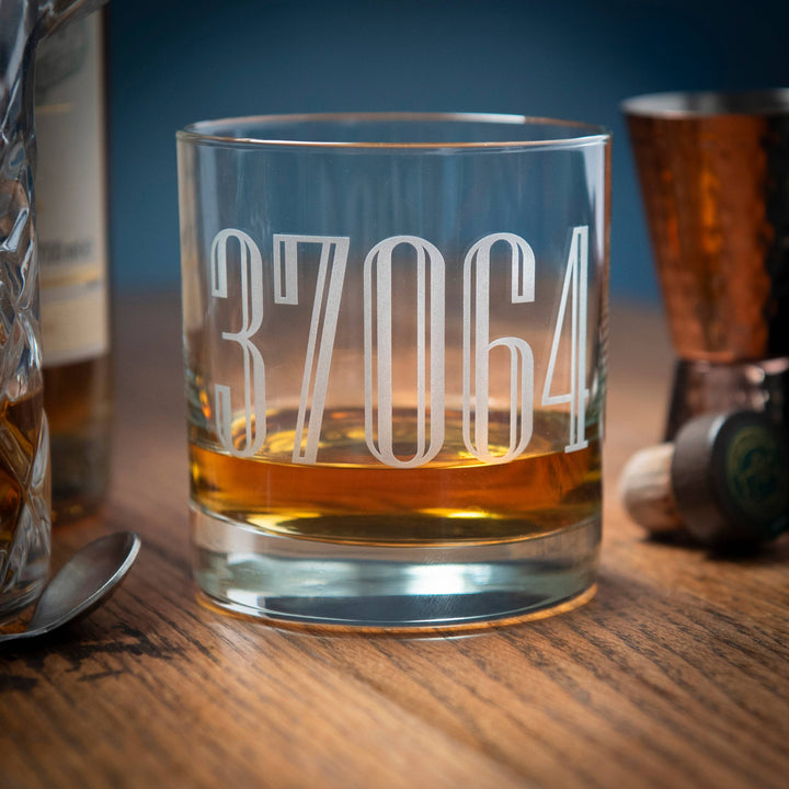 Zip Code Whiskey Glass Custom-13oz DOF