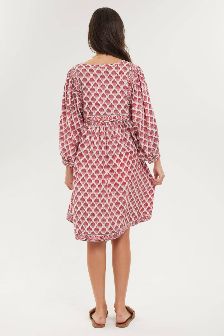 BECASA - Relaxed Mini Dress: Rosewood / XS/S