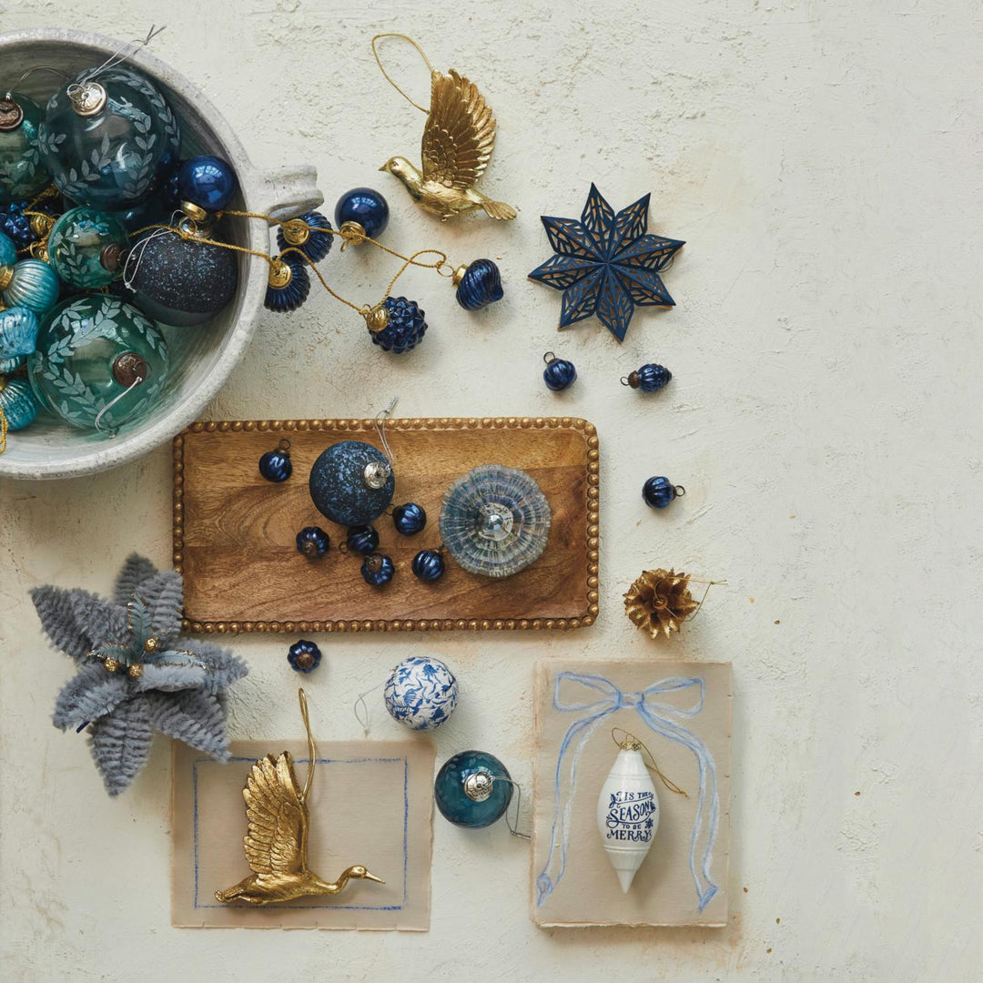 5-1/2"H Ceramic Finial Ornament "Tis The Season ..."