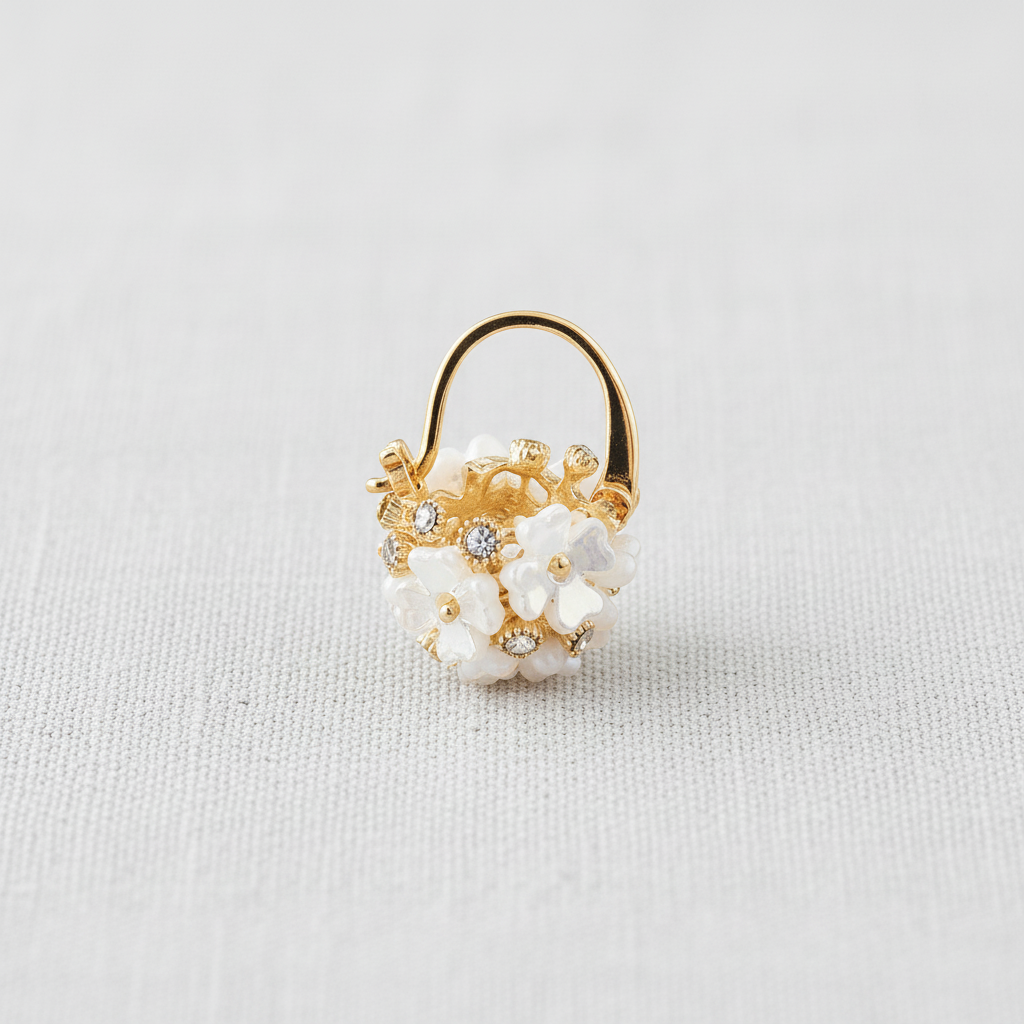 paperln - Floral Shell Ball Earrings