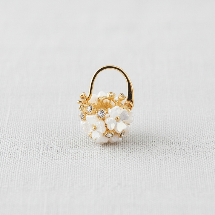 paperln - Floral Shell Ball Earrings