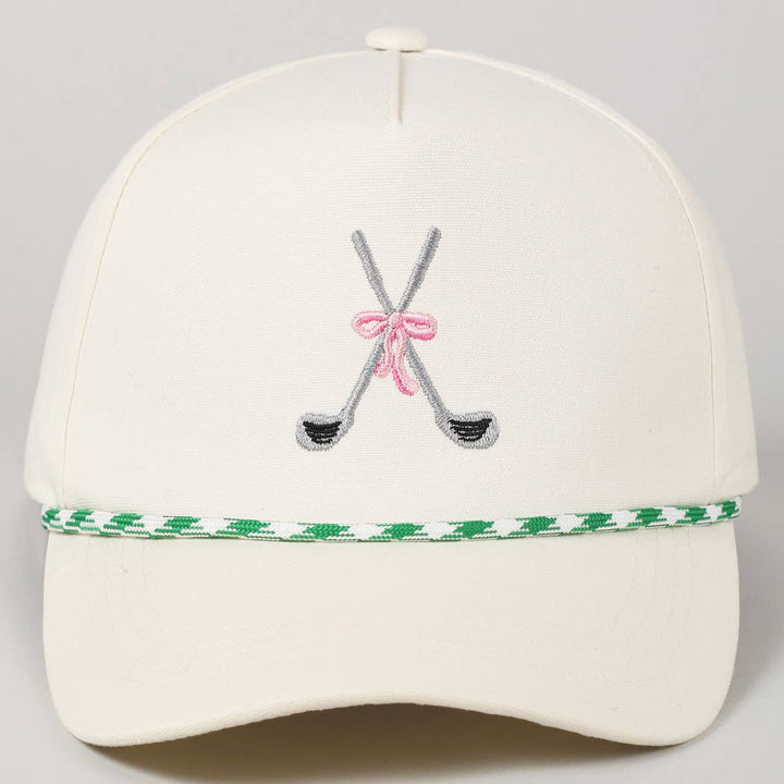 Fashion City - Golf Clubs with Ribbon Embroidered Trucker Hat: LT BLUE / ONE SIZE