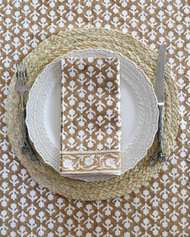 PACIFIC & ROSE TEXTILES - Napkin Charlotte Caramel, Set of 4