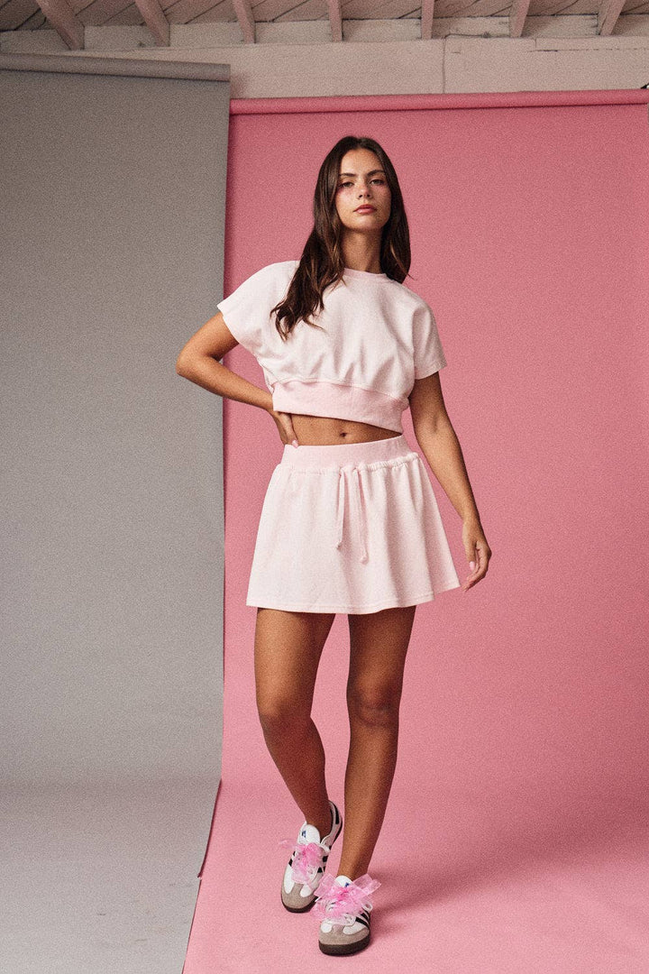 Papermoon - PX19298 Two Piece Skort Set Casual Fit: BLUE / S-M-L (3-2-1)