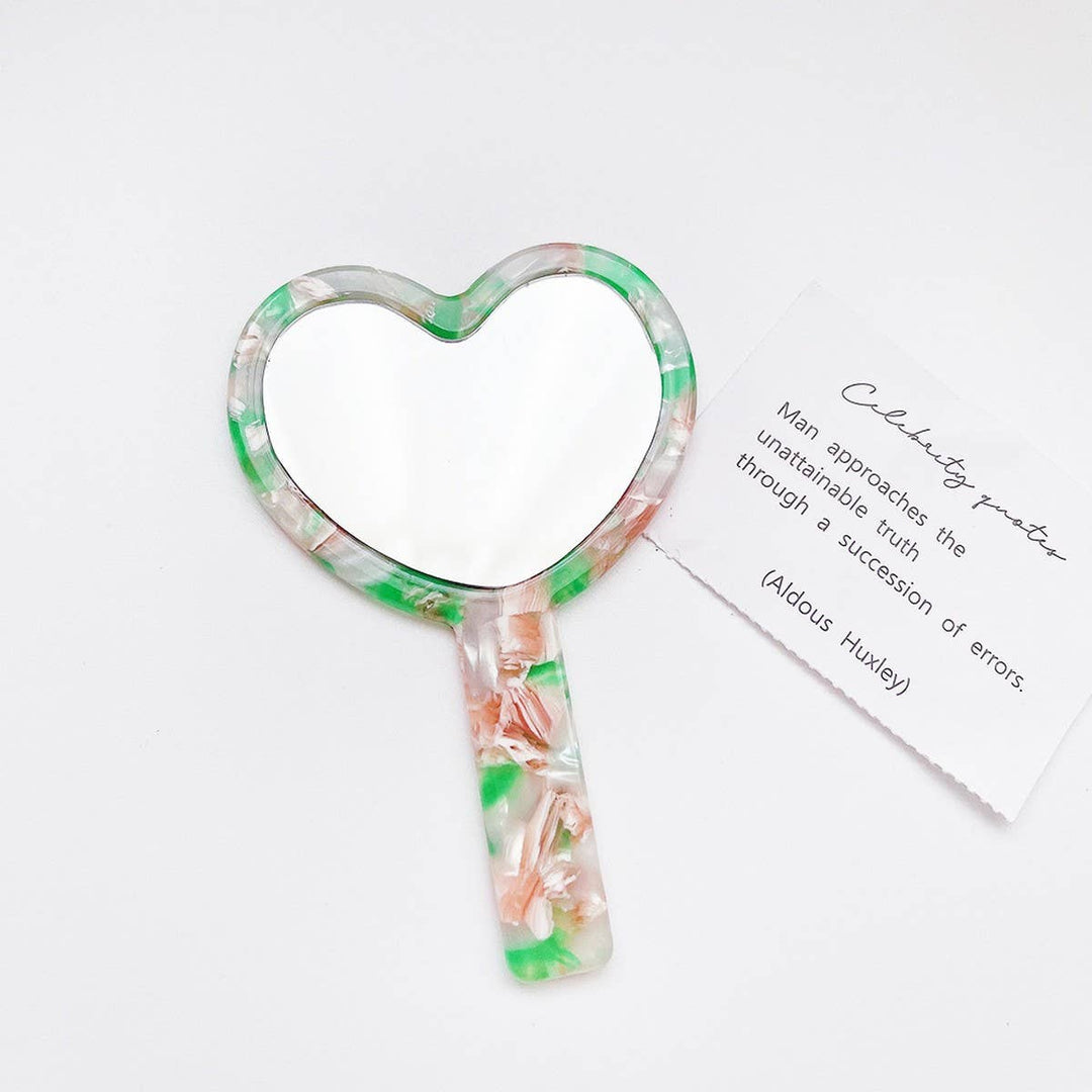 ACCITY - Retro Acetate Compact Mirror Geometric/Heart_CWMM6373: PINK / (OS) 1