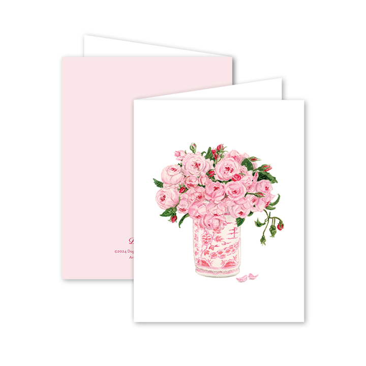 Dogwood Hill - Pink Delight Floral Vase: Single Card