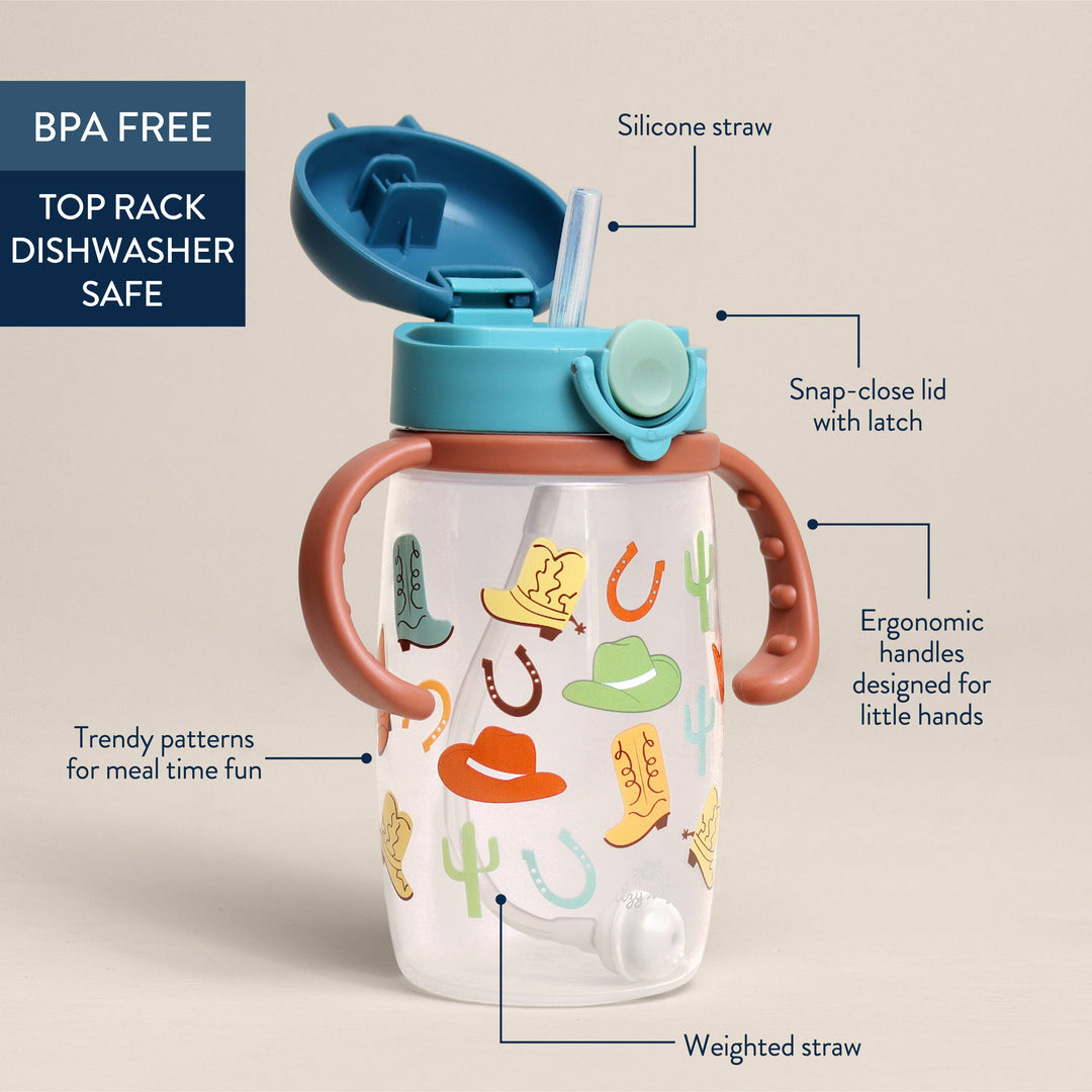 Itzy Ritzy - *NEW* Itzy Sips™ - Straw Cup With Snap-Close Lid: Ribbons & Roses