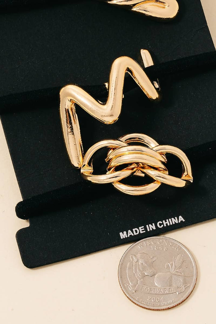Anarchy Street - Mixed 3Pc Metallic Charms Hair Tie Set: G