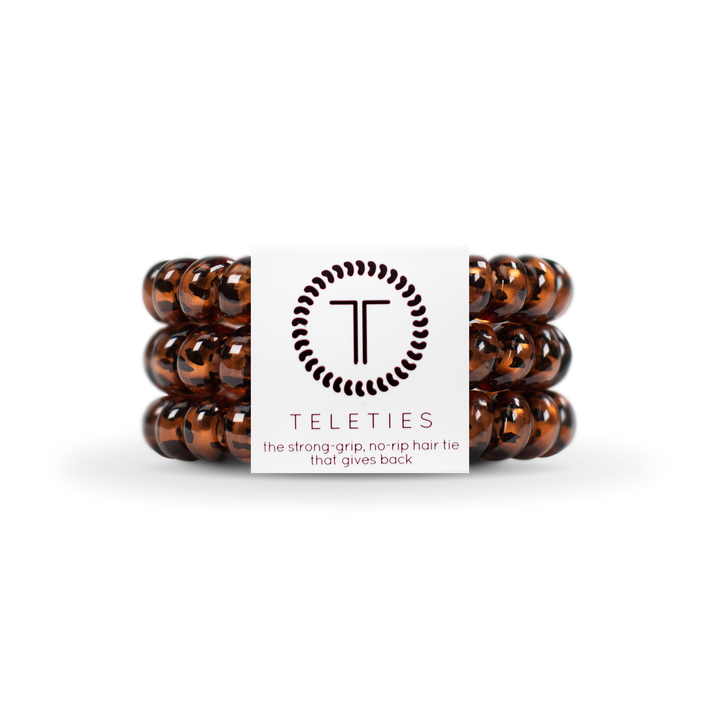 TELETIES - Spiral Hair Coils | Large | Tortoise Hair Ties
