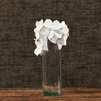 HomArt - Glass Vase with Bone China Flower Crown
