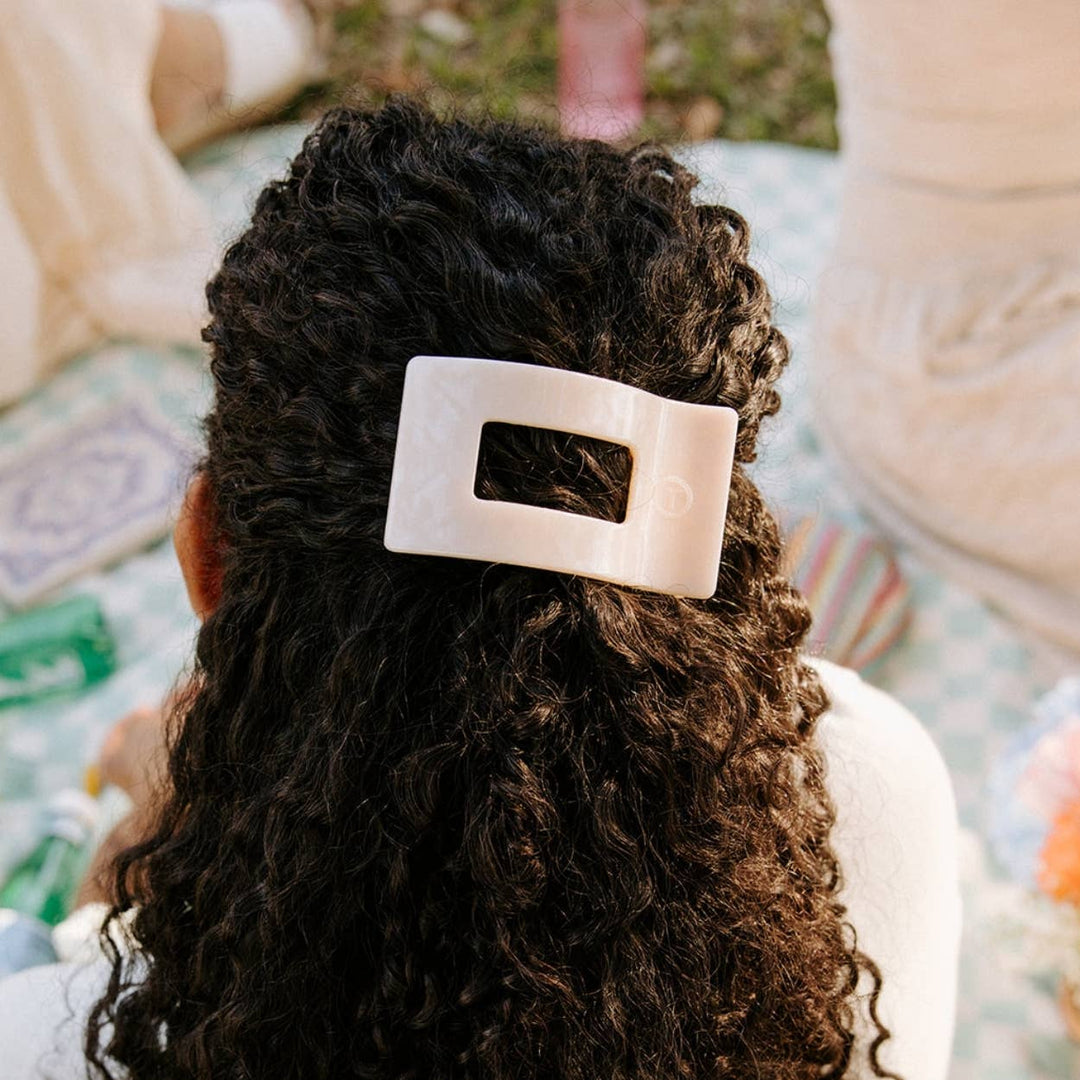 TELETIES - Flat Rectangle Hair Clip | Medium | Soft Surf