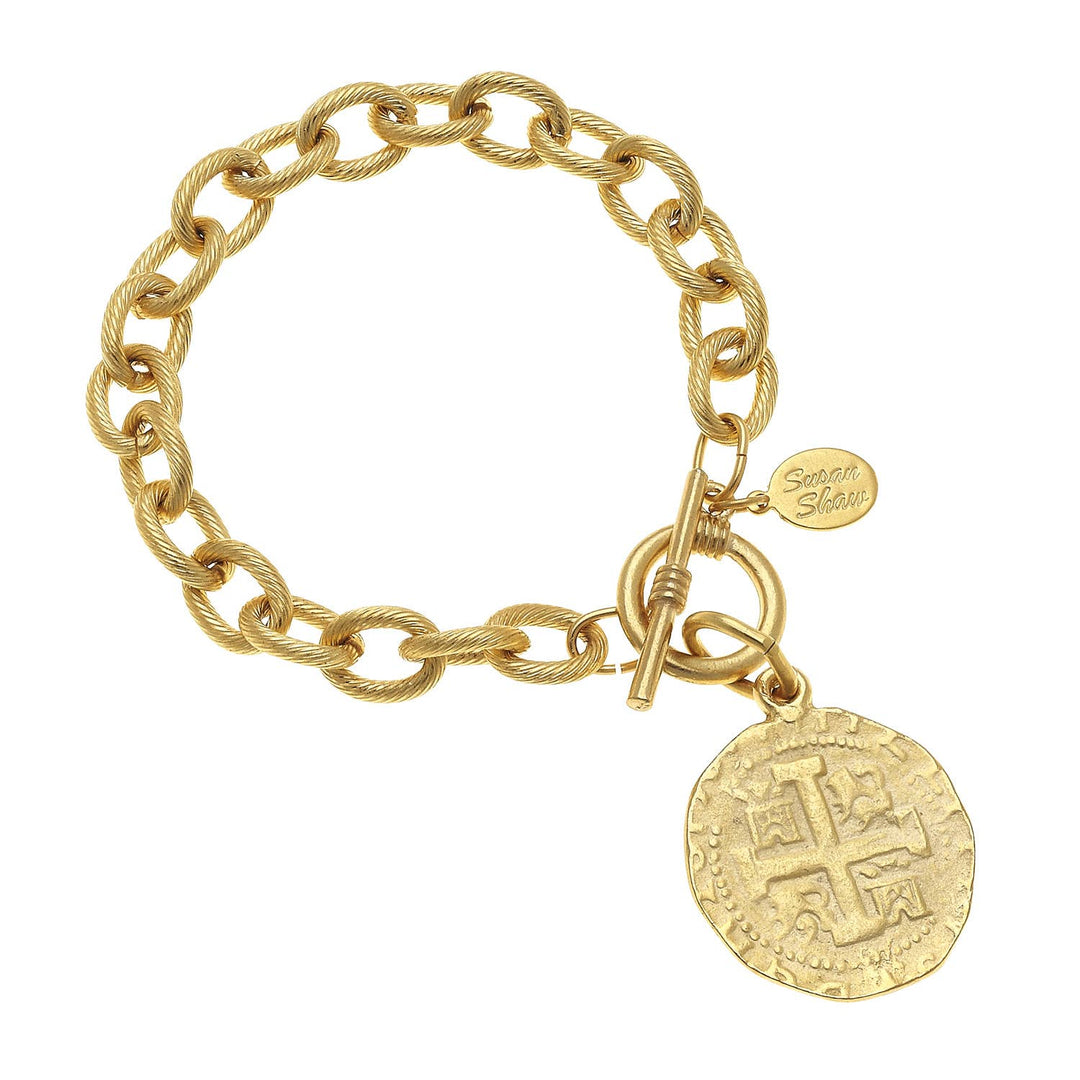 Susan Shaw - Gold Coin Bracelet