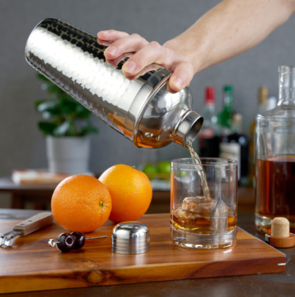 Viski - Irving™ Hammered Stainless Steel Cocktail Shaker