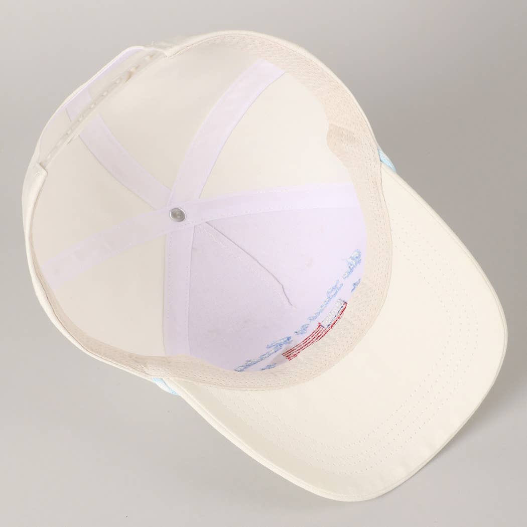 Fashion City - The Land of Freedom Flag Embroidered Trucker Hat: Red / ONE SIZE